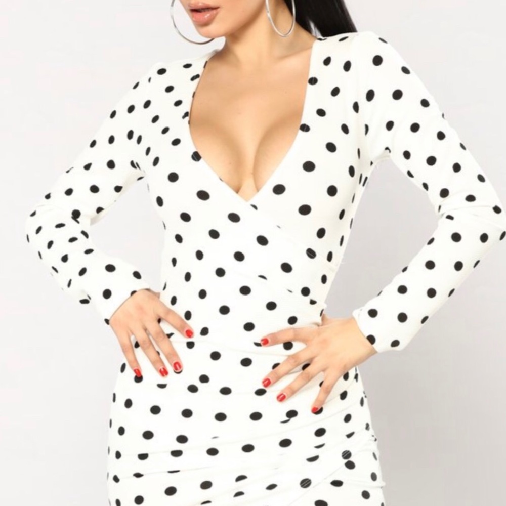 Fashion Nova little polka dot wrap dress